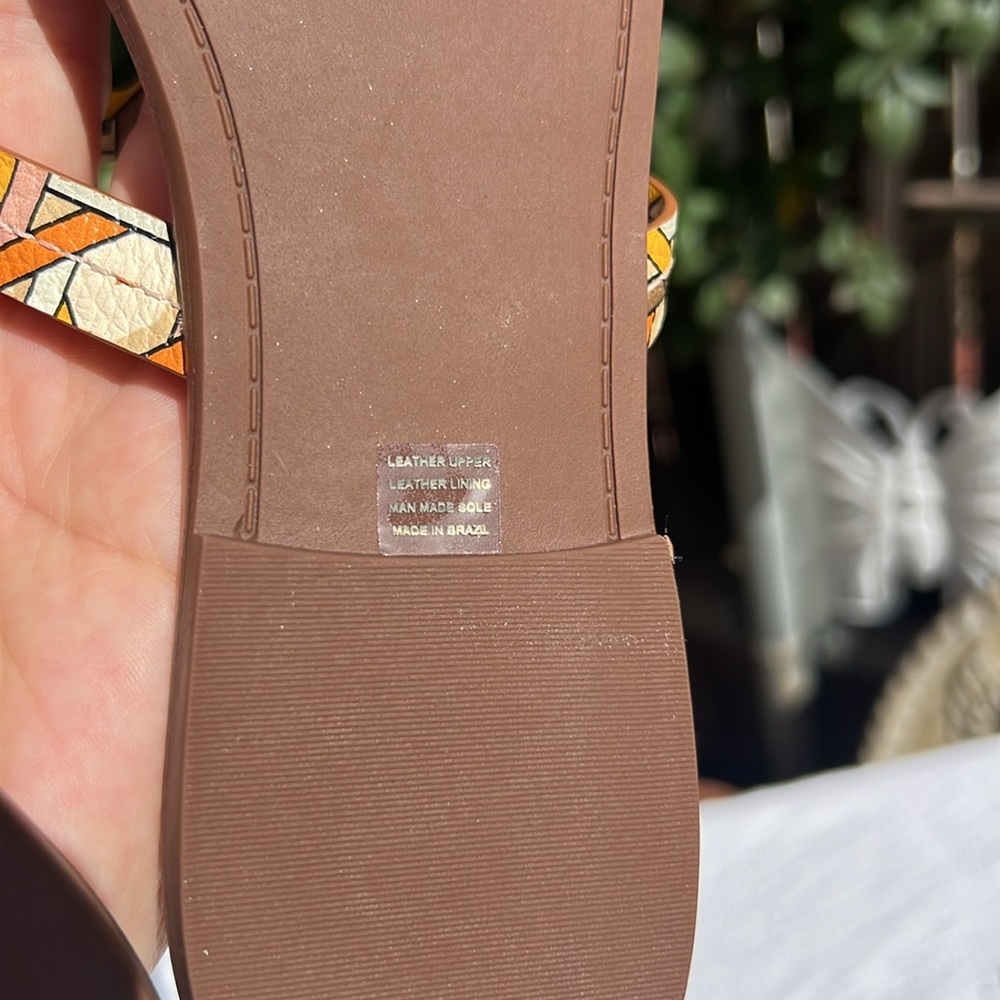 Tory Burch Size 8.5 Pink Caning Tumbled Leather Welt Miller Sandals - Picture 13 of 15